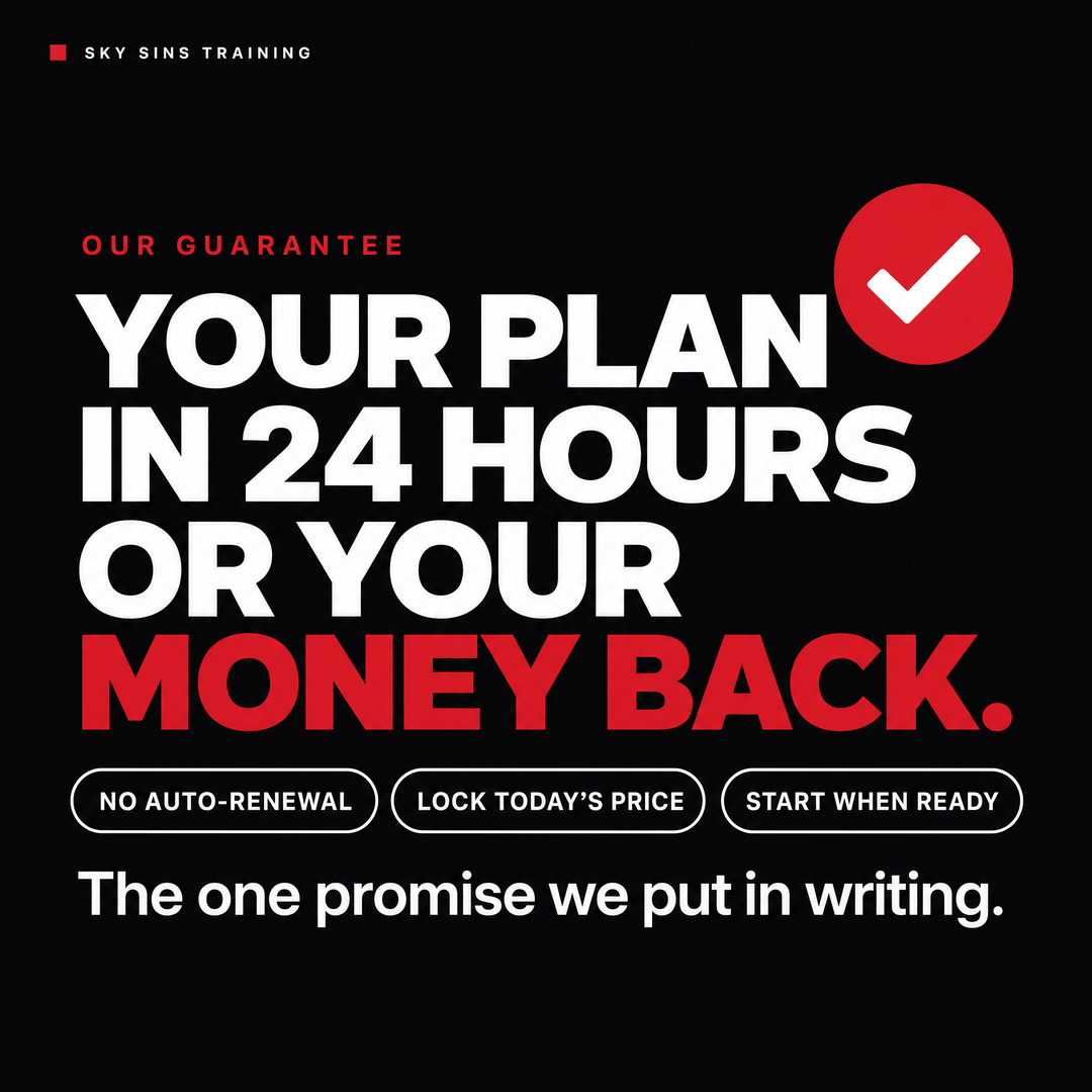 Our guarantee - your plan in 24 hours or your money back, no auto-renewal