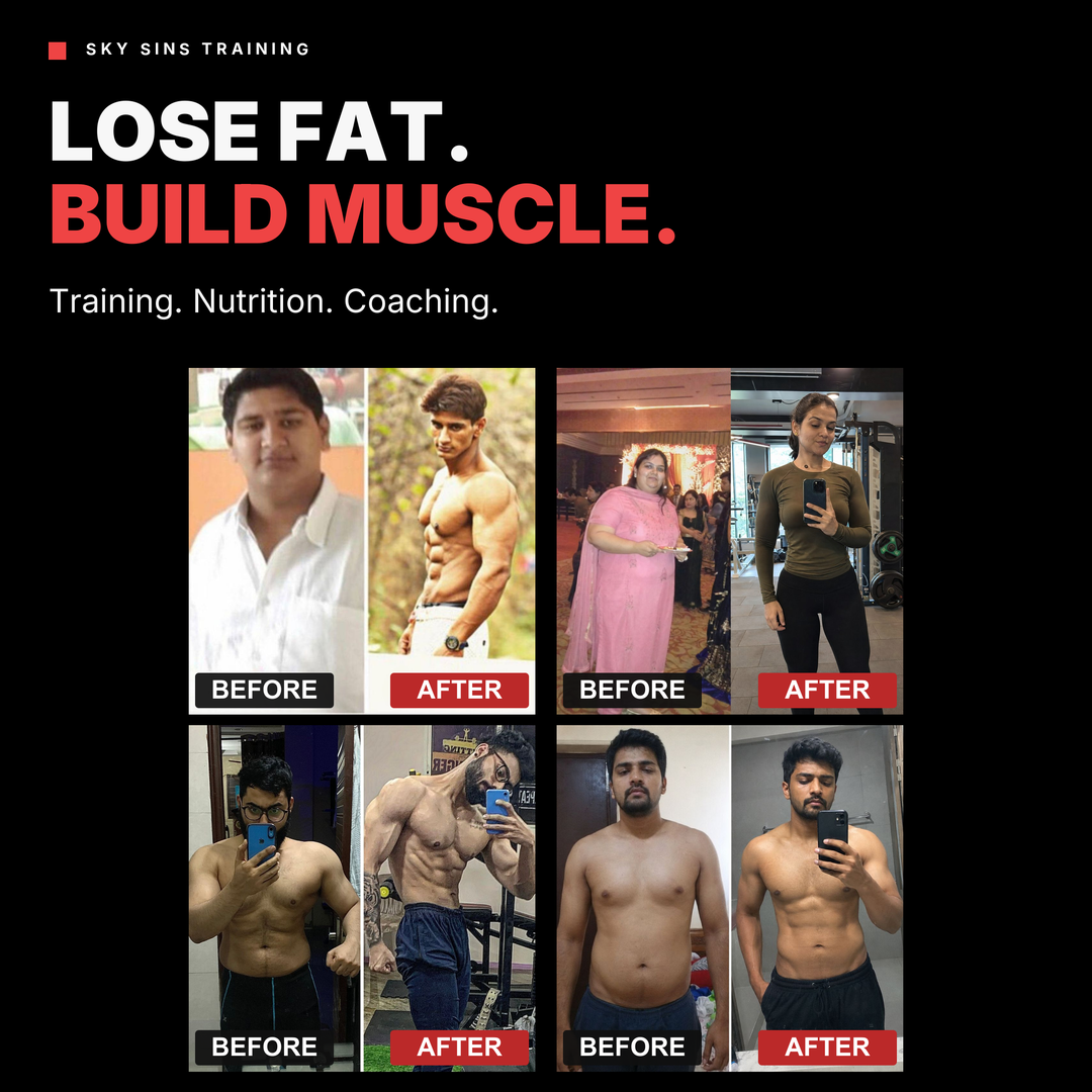 Lose fat. Build muscle. Before and after comparisons.